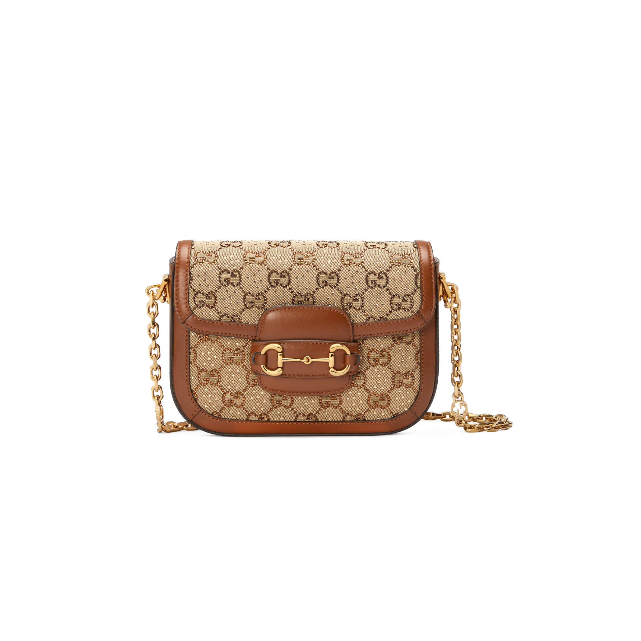 GUCCI HORSEBIT 1955 CRYSTALS SMALL SHOULDER BAG 675801 (20.5*14*5cm)